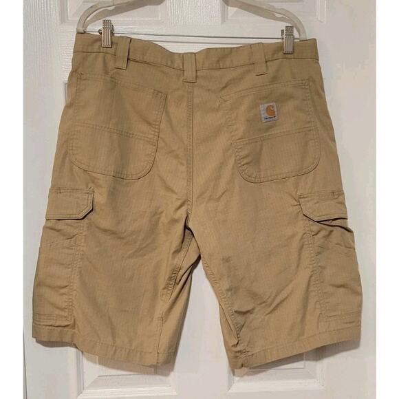 Carhartt Size 36 Mens Tan Stretch Canvas Relaxed Fit Utility Work Shorts - Picture 4 of 5